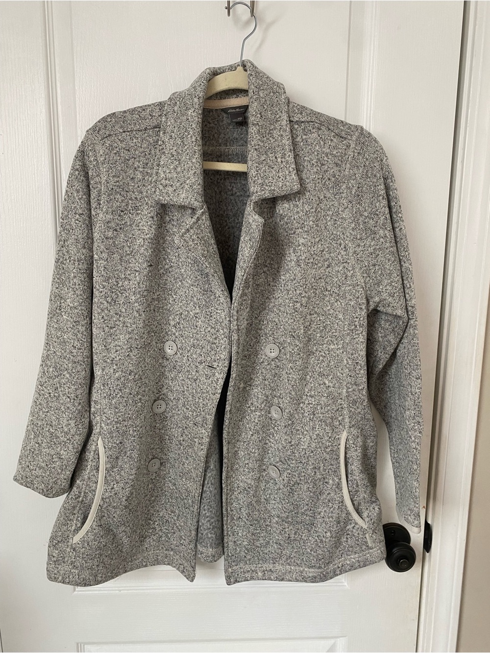 Eddie Bauer Heather Gray Double-Breasted Pea Coat